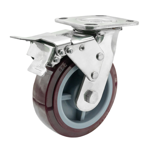 8" x 2" Premium PU Wheel,4.5" x 4" Top Plate Swivel Casters with Metal Total Lock, 926 lbs Load Rating