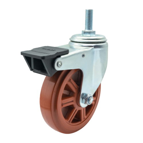8" x 2" PP Wheel, Threaded Stem Casters with Nylon Total Lock, 772 lbs Load Rating