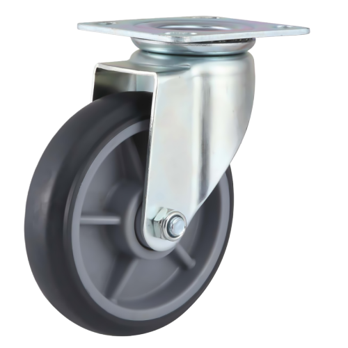 8" x 2" Premium TPR Wheel,4.5" x 4" Top Plate Swivel Casters, 485 lbs Load Rating