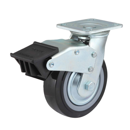 4" x 2" Premium PU Wheel,4.5" x 4" Top Plate Swivel Casters with Nylon Total Lock, 617 lbs Load Rating