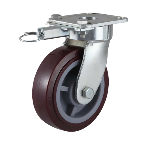 4" x 2" Premium PU Wheel,4.5" x 4" Kingpinless Casters with Pin-Style Directional Lock, 617 lbs Load Rating