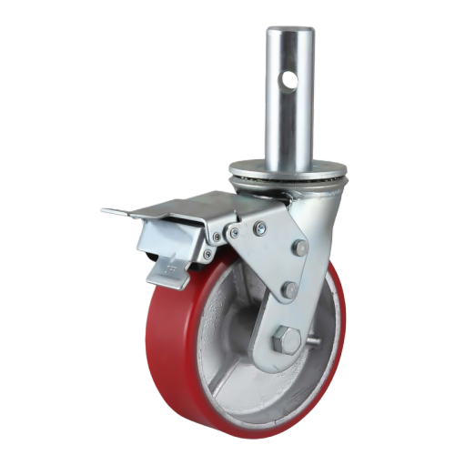 6" x 2" Polyurethane Wheel, Stem Mount Casters with Metal Total Lock, 904 lbs Load Rating