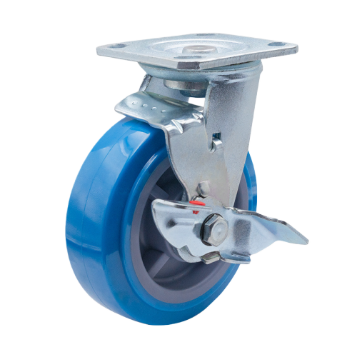 5" x 2" Premium PU Wheel,4.5" x 4" Top Plate Swivel Casters with Metal Side Brake, 772 lbs Load Rating