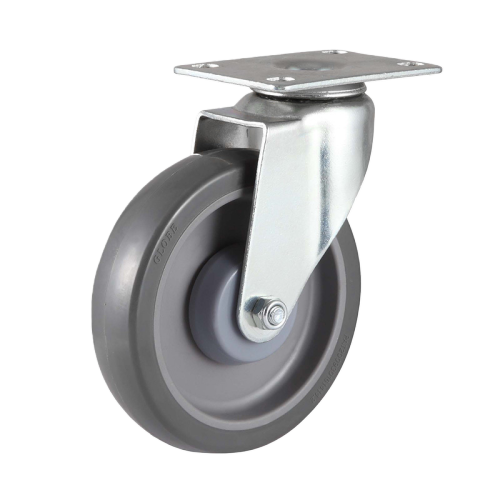 5" x 1" Noise Reducing PU Wheel,3.7" x 2.6" Top Plate Swivel Casters, 220 lbs Load Rating