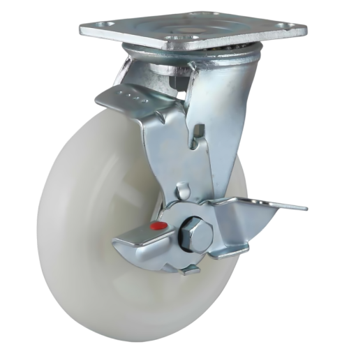 8" x 2" PP Wheel,4.5" x 4" Top Plate Swivel Casters with Metal Side Brake, 926 lbs Load Rating
