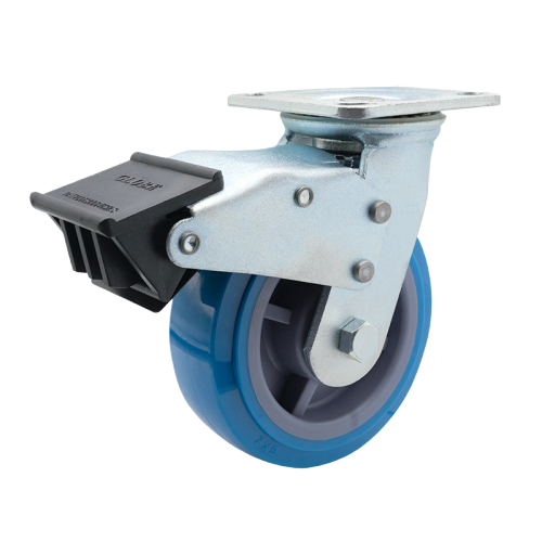 8" x 2" Premium PU Wheel,4.5" x 4" Top Plate Swivel Casters with Nylon Total Lock, 926 lbs Load Rating