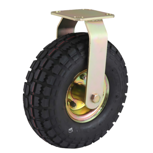 8" x 2.5" Pneumatic Rubber Wheel,4.5" x 4" Top Plate Rigid Casters, 276 lbs Load Rating