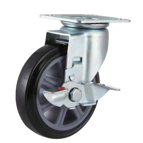 8" x 2" Premium PU Wheel,4.5" x 4" Top Plate Swivel Casters with Metal Side Brake, 772 lbs Load Rating