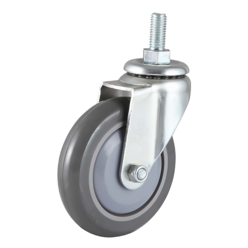 5" x 1" Noise Reducing PU Wheel, Threaded Stem Casters, 154 lbs Load Rating
