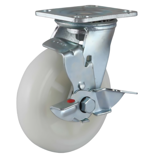 6" x 2" PP Wheel,4.5" x 4" Top Plate Swivel Casters with Metal Side Brake, 904 lbs Load Rating