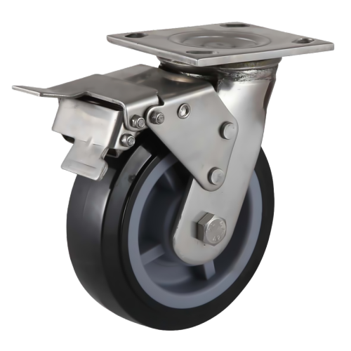 6" x 2" Premium PU Wheel,4.5" x 4" Top Plate Swivel Casters with Metal Total Lock, 904 lbs Load Rating