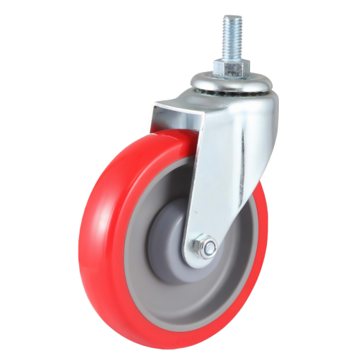 3" x 1" Premium PU Wheel, Threaded Stem Casters, 132 lbs Load Rating
