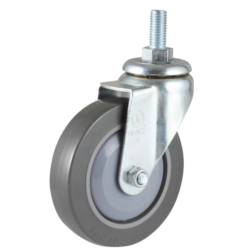 3" x 1" Noise Reducing PU Wheel, Threaded Stem Casters, 110 lbs Load Rating