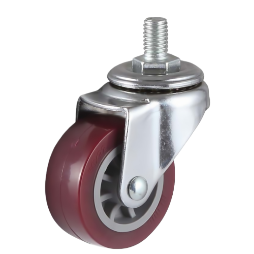 2.5" x 1" Premium PU Wheel, Threaded Stem Casters, 88 lbs Load Rating