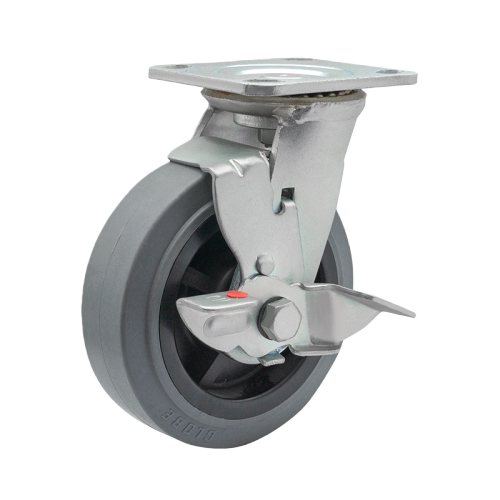 8" x 2" Conductive TPR Wheel,4.5" x 4" Top Plate Swivel Casters with Metal Side Brake, 683 lbs Load Rating