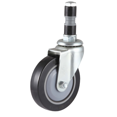 5" x 1" Premium PU Wheel, Expanding Stem Casters, 154 lbs Load Rating
