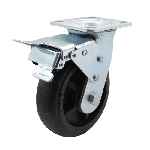 6" x 2" Phenolic Wheel,4.5" x 4" Top Plate Swivel Casters with Metal Total Lock, 1058 lbs Load Rating