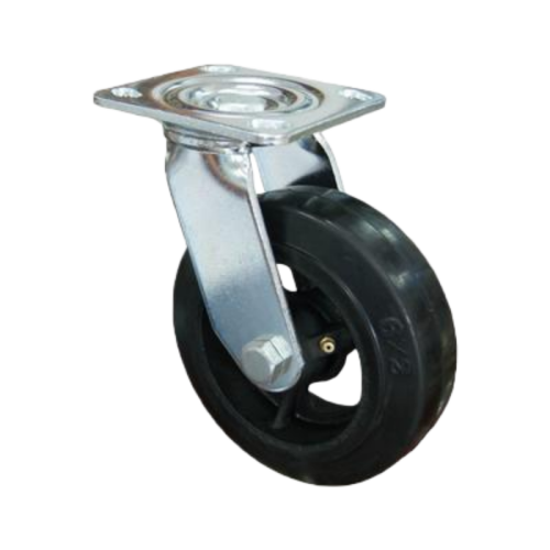 6" x 2" Rubber Wheel,4.5" x 4" Top Plate Swivel Casters, 617 lbs Load Rating