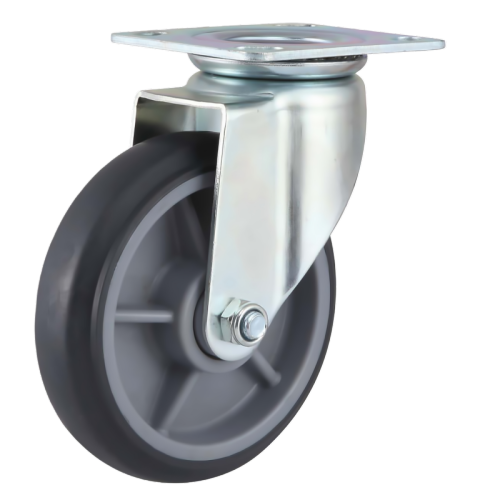 6" x 1.5" Premium TPR Wheel,4.5" x 4" Top Plate Swivel Casters, 397 lbs Load Rating