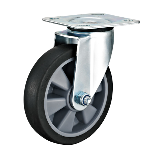 8" x 1.5" Premium TPR Wheel, Top Plate Swivel Casters, 441 lbs Load Rating