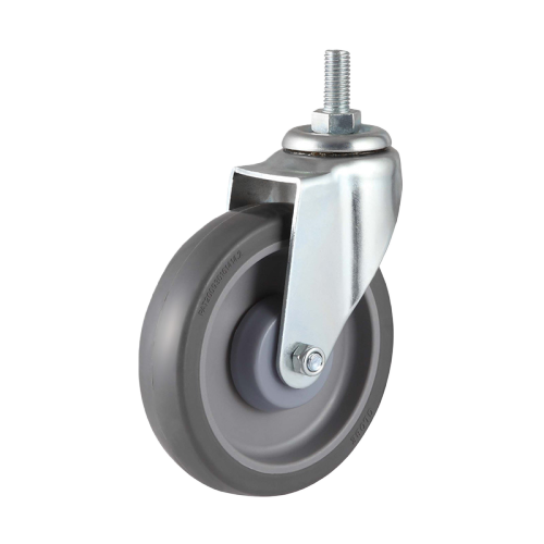 5" x 1" Noise Reducing PU Wheel, Threaded Stem Casters, 220 lbs Load Rating