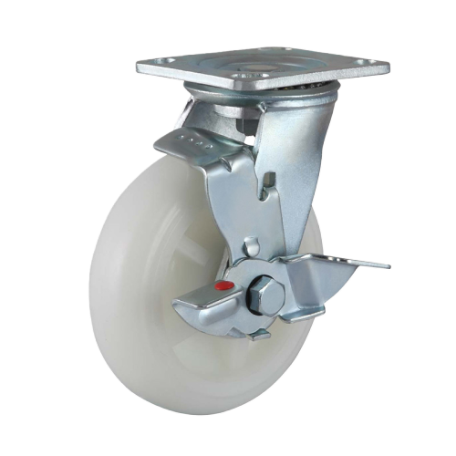 5" x 2" PP Wheel,4.5" x 4" Top Plate Swivel Casters with Metal Side Brake, 772 lbs Load Rating