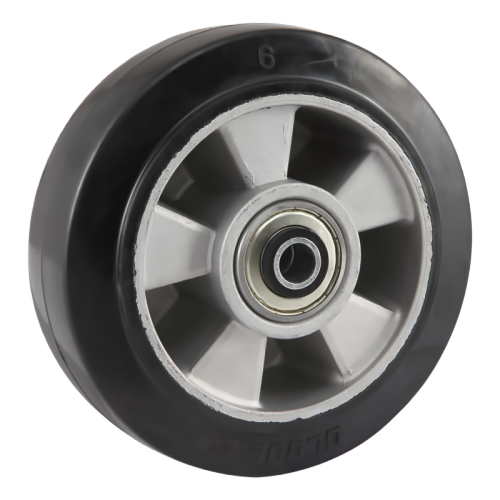 6" x 2" Rubber Wheel, Wheels, 772 lbs Load Rating