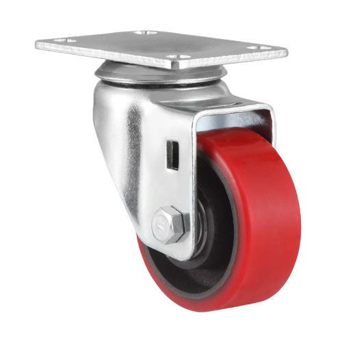 4" x 1.5" Polyurethane Wheel,3.7" x 2.6" Top Plate Swivel Casters, 287 lbs Load Rating