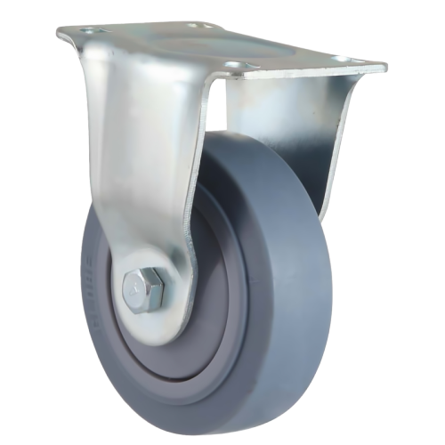 5" x 1.5" Premium TPR Wheel, Top Plate Rigid Casters, 220 lbs Load Rating