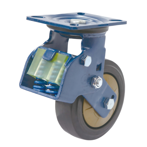 8" x 2" Premium Rubber Wheel,5.5" x 4.3" Spring Loaded Casters, 882 lbs Load Rating