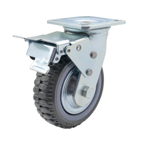 4" x 2" Polyurethane Wheel,4.5" x 4" Top Plate Swivel Casters with Metal Total Lock, 617 lbs Load Rating