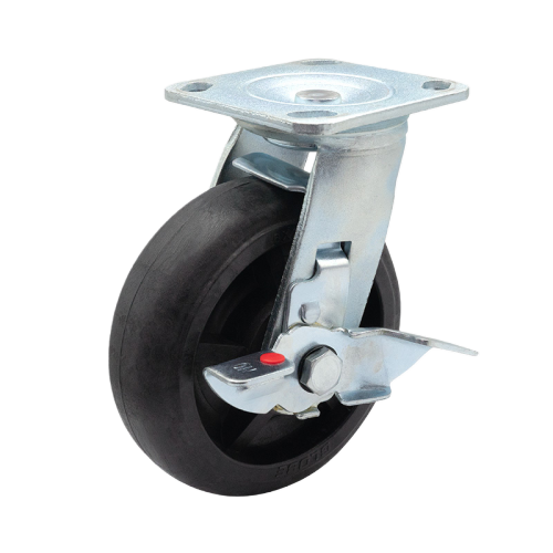 6" x 2" Phenolic Wheel,4.5" x 4" Top Plate Swivel Casters with Metal Side Brake, 1058 lbs Load Rating