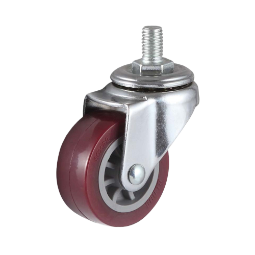 1.5" x 0.5" Premium PU Wheel, Threaded Stem Casters, 35 lbs Load Rating