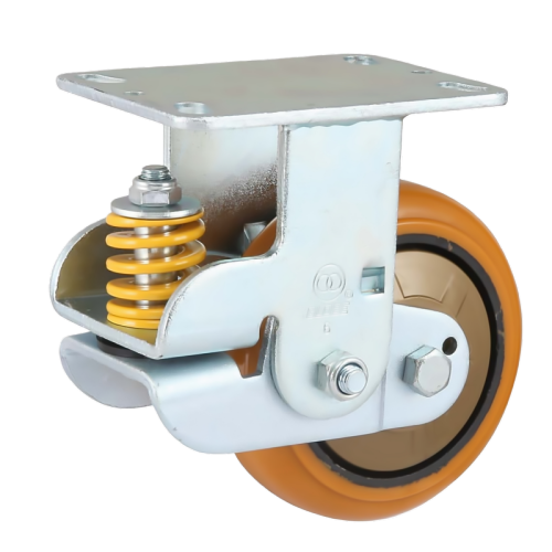 6" x 2" Polyurethane Wheel,6.2" x 4.5" Spring Loaded Casters, 772 lbs Load Rating