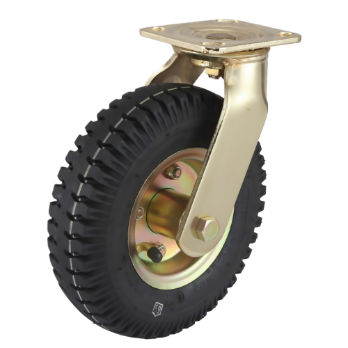 10" x 3.5" Pneumatic Rubber Wheel,4.5" x 4" Top Plate Swivel Casters, 300 lbs Load Rating
