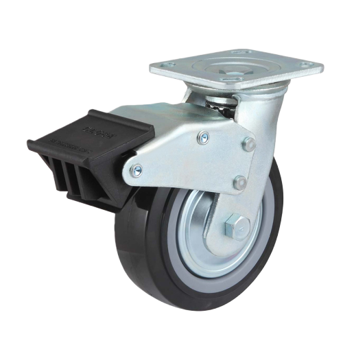 6" x 2" Premium PU Wheel,4.5" x 4" Top Plate Swivel Casters with Nylon Total Lock, 904 lbs Load Rating