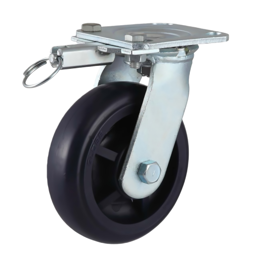 6" x 2" PP Wheel,4.5" x 4" Top Plate Swivel Casters with Pin-Style Directional Lock, 904 lbs Load Rating