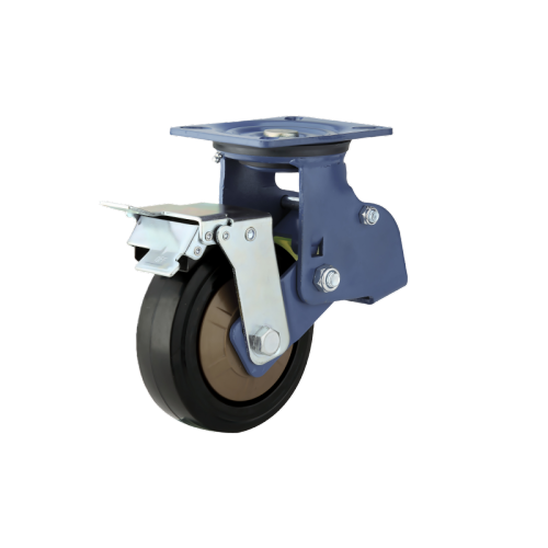 5" x 2" Premium Rubber Wheel,5.5" x 4.3" Spring Loaded Casters with Metal Tread Brake, 661 lbs Load Rating