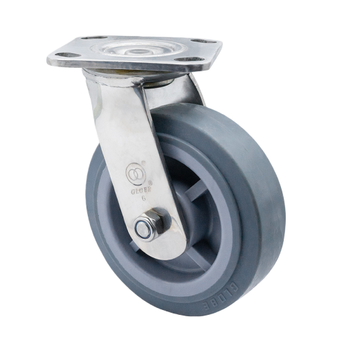 6" x 2" Premium TPR Wheel,4.5" x 4" Top Plate Swivel Casters, 904 lbs Load Rating