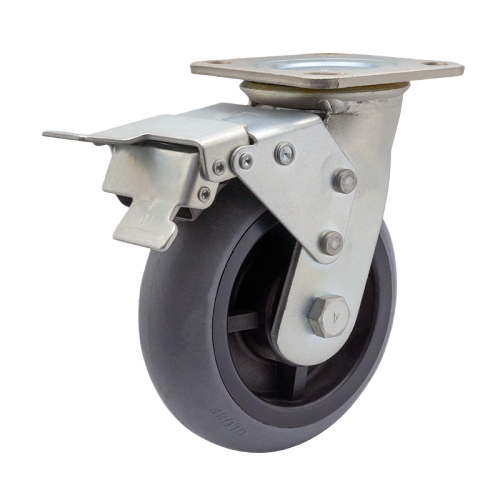 6" x 2" Conductive TPR Wheel,4.5" x 4" Top Plate Swivel Casters with Metal Total Lock, 463 lbs Load Rating
