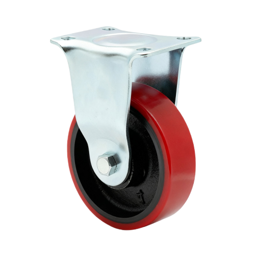 5" x 1.5" Polyurethane Wheel,3.7" x 2.6" Top Plate Rigid Casters, 309 lbs Load Rating
