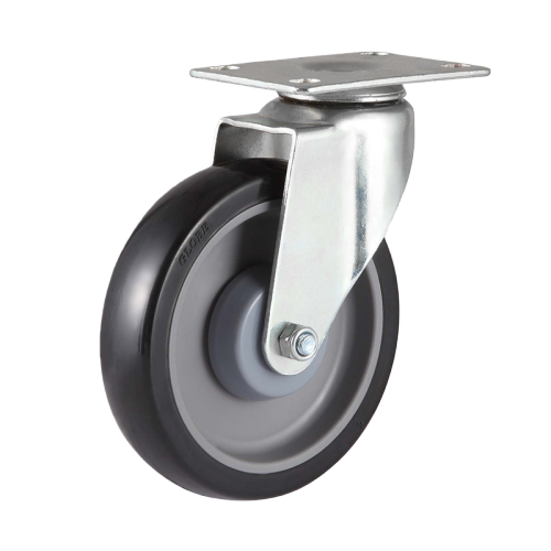 5" x 1" Premium PU Wheel,3.7" x 2.6" Top Plate Swivel Casters, 220 lbs Load Rating