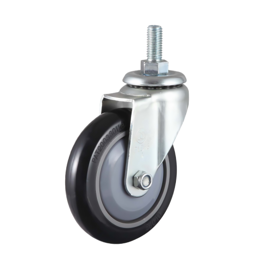 5" x 1" Premium PU Wheel, Threaded Stem Casters, 154 lbs Load Rating