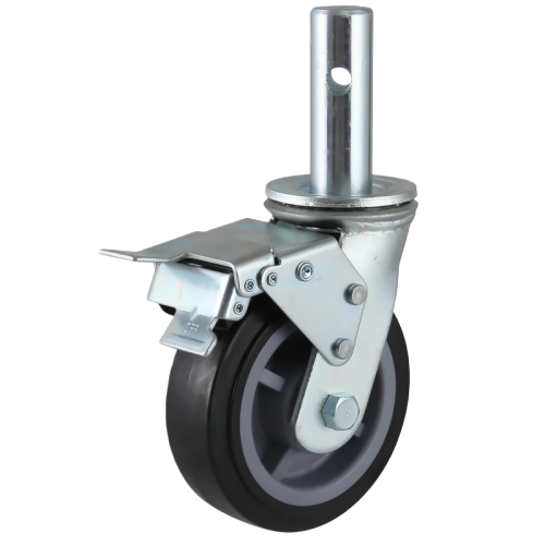 6" x 2" Premium PU Wheel, Stem Mount Casters with Metal Total Lock, 904 lbs Load Rating