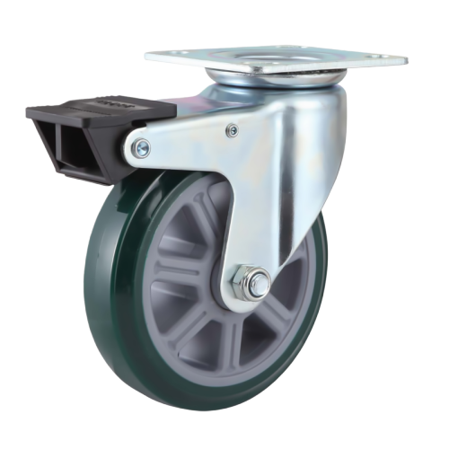 8" x 2" Noise Reducing PU Wheel,4.5" x 4" Top Plate Swivel Casters with Nylon Total Lock, 772 lbs Load Rating