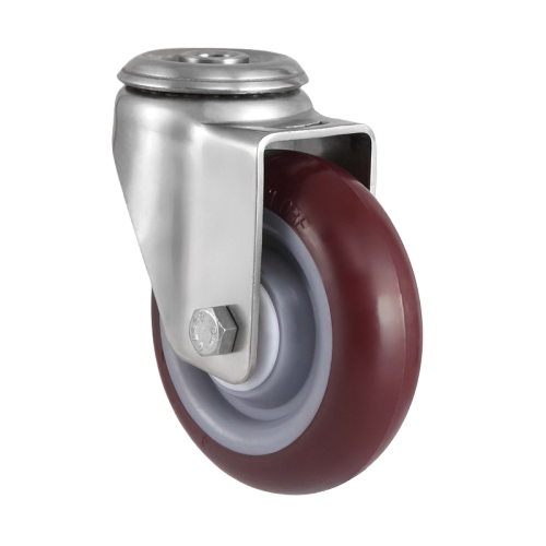 2" x 1" Premium PU Wheel, Bolt Hole Casters, 132 lbs Load Rating