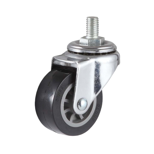 2" x 1" Premium PU Wheel, Threaded Stem Casters, 66 lbs Load Rating