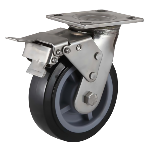5" x 2" Premium PU Wheel,4.5" x 4" Top Plate Swivel Casters with Metal Total Lock, 772 lbs Load Rating