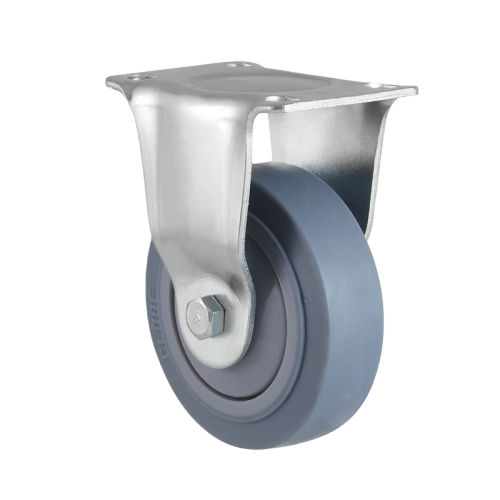 5" x 1.5" Premium TPR Wheel,3.7" x 2.6" Top Plate Rigid Casters, 220 lbs Load Rating