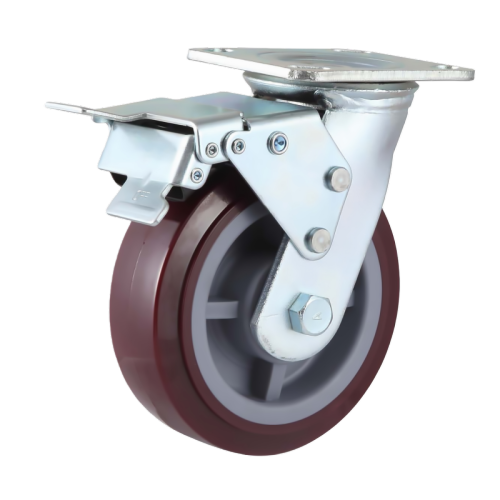 4" x 2" Premium PU Wheel,4.5" x 4" Top Plate Swivel Casters with Metal Total Lock, 617 lbs Load Rating
